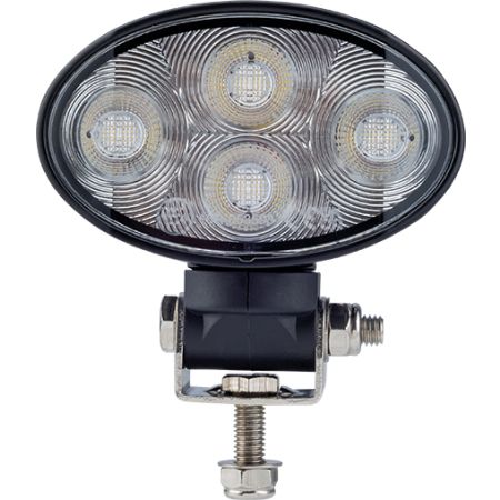 R65 Clear/Amber LED Flood/Warning Oval Work Lamp - 12/24V