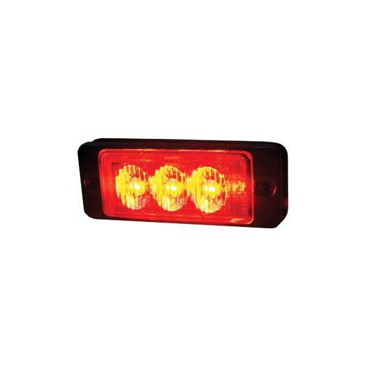 R65 Slimline High Intensity 3 Red LED Warning Light (20 flash patterns)