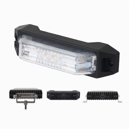 R65 Class 2 200˚ Amber LED Warning Lamp with Aux Ground Lamp and Multi Mount Brackets