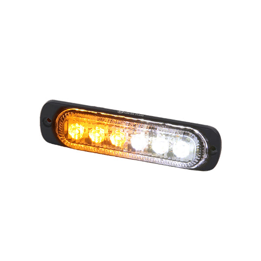 R10 High Intensity 6 Amber & White LED Warning Light (19 Flash Patterns)