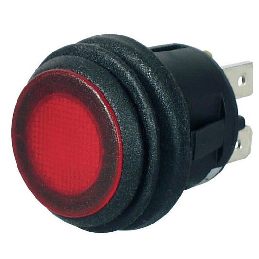 Red LED On/Off Round Rocker Switch - 12V