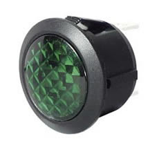 Green LED Warning Light for 20mm diameter Panel Hole - 12/24V