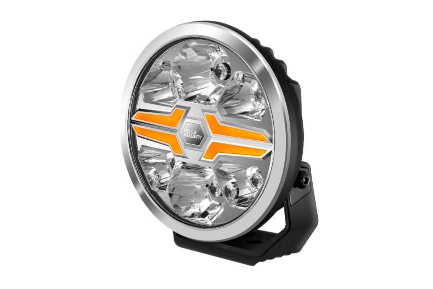 Hella Blade 9" LED Spotlight, Chrome Housing - Selectable Position Light Colour: Amber or White