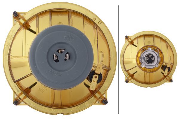 HELLA 1A3 996 162-021 Halogen/FF Headlight M133 12V round SAE/ECE Clear diffusing lens Blade Terminal- right/left