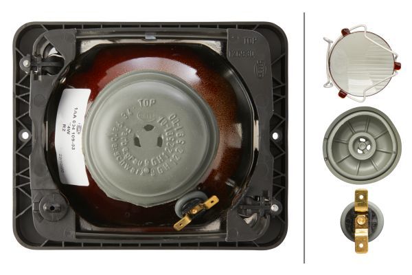 HELLA 1AA 004 109-031 Asymmetric Headlight 24/12V transparent Blade Terminal- right/left