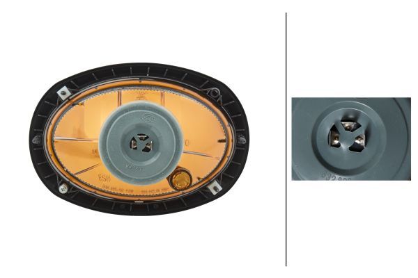 HELLA 1AB 996 157-081 Halogen Headlight Oval 120 12V oval Clear diffusing lens Male- right/left
