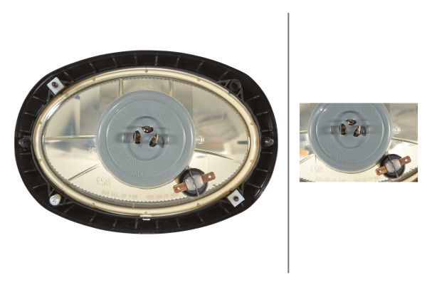 HELLA 1AB 996 157-091 Halogen Headlight Oval 120 12V oval Clear diffusing lens Male- right/left