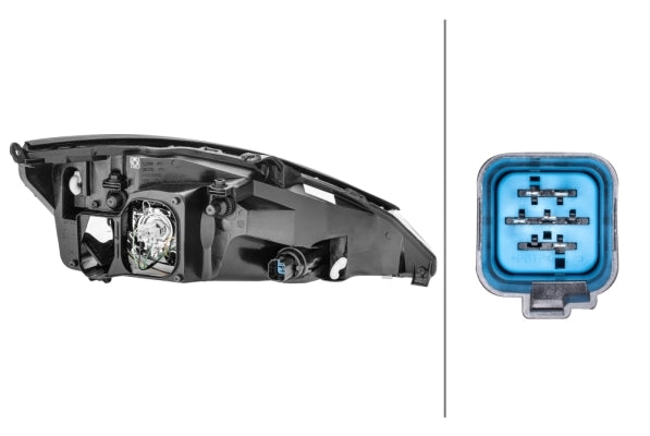 HELLA 1AE 010 199-011 Halogen Headlight for Ford Focus (DAW, DBW) for right-hand traffic - left