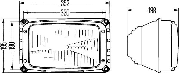 HELLA 1AG 003 434-051 Halogen Headlight 24/12V- right/left