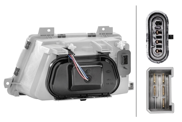 HELLA 1AH 007 774-021 Halogen Headlight for Mercedes-Benz Vario Bus for right-hand traffic- right