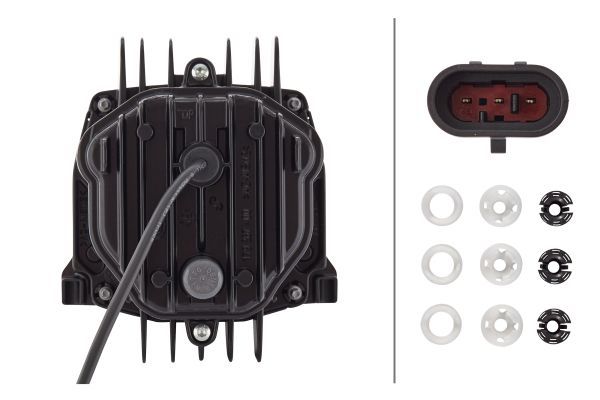 HELLA 1AL 010 820-021 LED/DE Headlight 90mm performance Bi-LED L70 24/12V round transparent- right/left