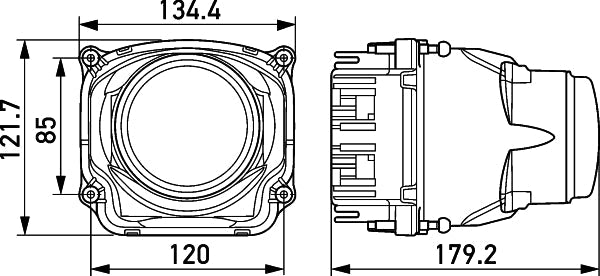 HELLA 1AL 012 758-001 LED/DE Insert Headlight 90mm performance Bi-LED L5570 12/24V round Crystal clear FEP