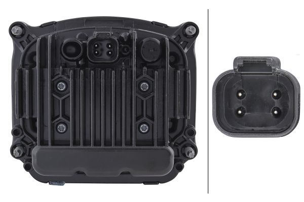 HELLA 1AL 012 758-121 LED/DE Insert Headlight 90mm performance Bi-LED L5570 12/24V round Crystal clear DEUTSCH plug