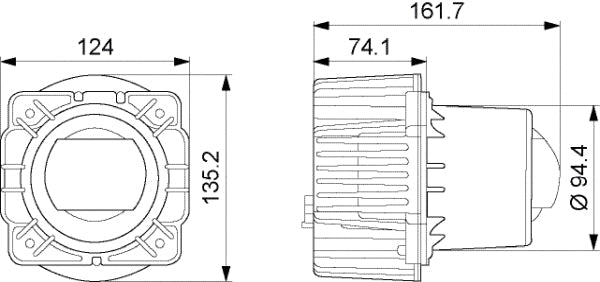 HELLA 1AL 015 318-111 DE/LED Insert Headlight 90mm Essential L4565 24/12V round CCC Crystal clear DEUTSCH plug- right/left