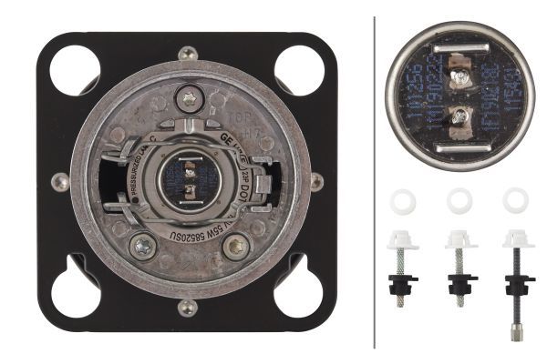 HELLA 1BL 009 071-081 Halogen/DE Headlight Premium 50 12V round SAE transparent Blade Terminal- right/left