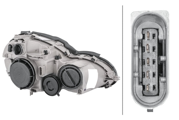 HELLA 1DR 007 984-091 Halogen Headlight for Mercedes-Benz C-Class Sportcoupe (CL203) for right-hand traffic - left