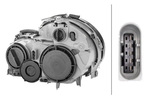 HELLA 1DR 007 984-101 Halogen Headlight for Mercedes-Benz C-Class Sportcoupe (CL203) for right-hand traffic- right