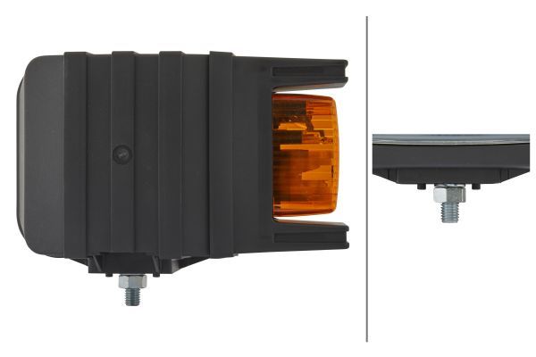 HELLA 1EA 007 108-021 Halogen Headlight 24/12V Yellow Blade Terminal- right