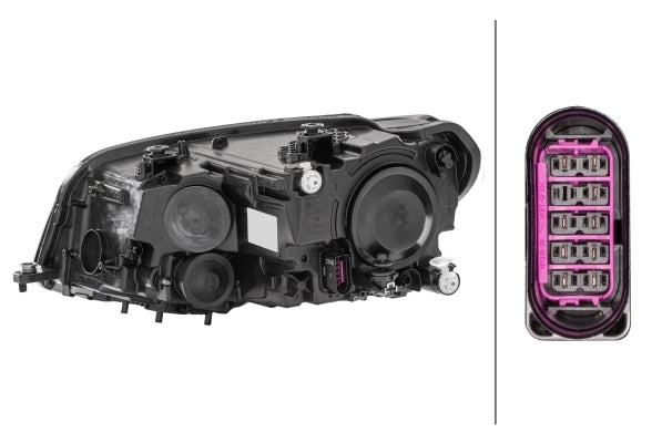 HELLA 1EA 012 286-061 FF/Halogen Headlight for VW Caddy IV Box (SAA, SAH) for right-hand traffic- right