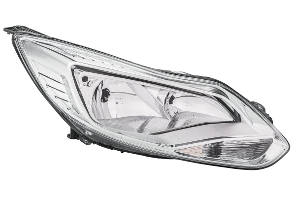 HELLA 1EA 354 994-021 Halogen Headlight for Ford Focus III Chrome for right-hand traffic- right