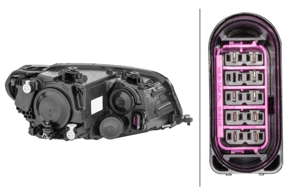 HELLA 1ED 012 286-011 Halogen/FF Headlight for VW Caddy IV Box (SAA, SAH) for right-hand traffic - left