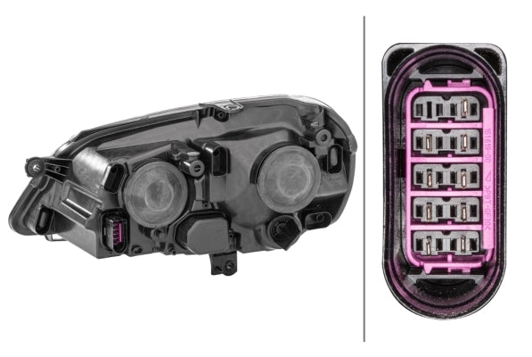 HELLA 1EE 247 019-181 FF/Halogen Headlight for VW Polo (9N_) for right-hand traffic- right
