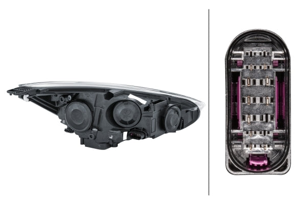 HELLA 1EE 354 827-051 Bulb Headlight for Ford Focus III Chrome for right-hand traffic - left