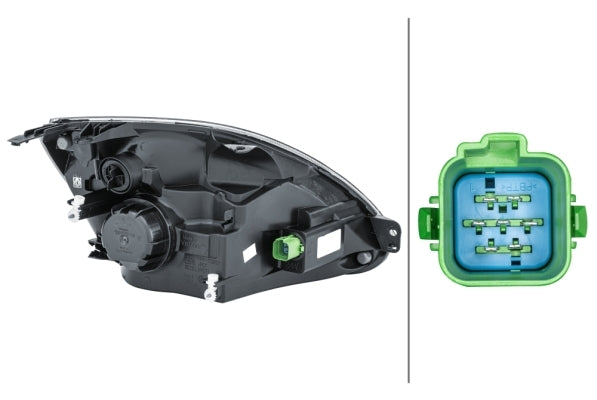 HELLA 1EF 010 197-011 Halogen Headlight for Ford Fiesta V (JH_, JD_) for right-hand traffic - left