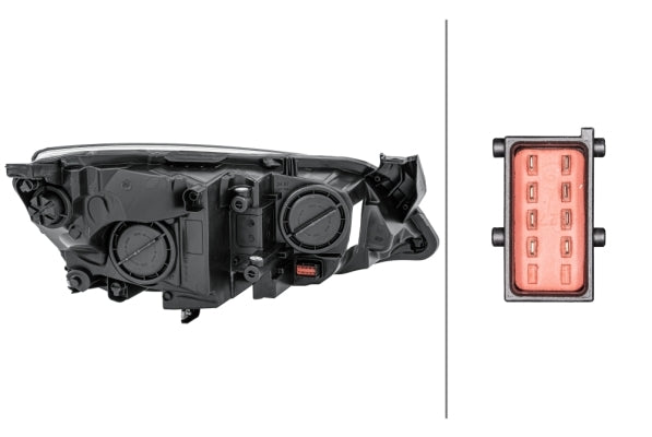 HELLA 1EG 010 011-311 FF/Halogen Headlight for Opel Astra J (P10) Chrome for right-hand traffic - left