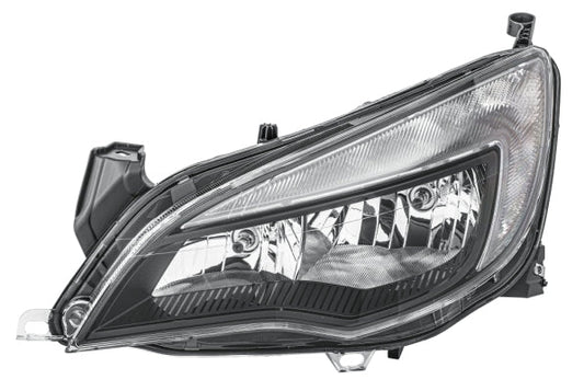 HELLA 1EG 010 011-351 FF/Halogen Headlight for Opel Astra J (P10) Black for right-hand traffic - left