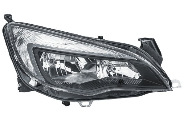 HELLA 1EG 010 011-381 FF/Halogen Headlight for Opel Astra J (P10) Sport, SXI, SRI Black for right-hand traffic- right