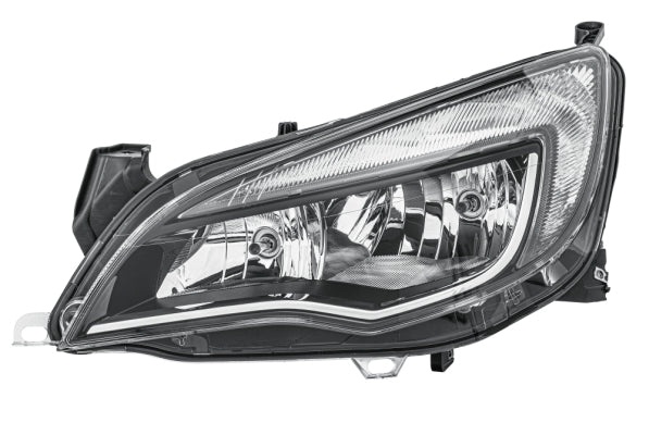 HELLA 1EG 010 011-671 FF/Halogen Headlight for Opel Astra J (P10) Sport, SXI, SRI Black/Chrome for right-hand traffic - left