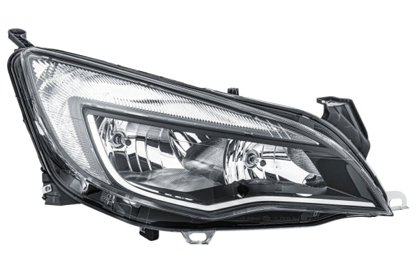 HELLA 1EG 010 011-681 Halogen/FF Headlight for Opel Astra J (P10) Sport, SXI, SRI Chrome/Black for right-hand traffic- right