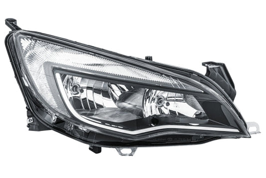 HELLA 1EG 010 011-681 Halogen/FF Headlight for Opel Astra J (P10) Sport, SXI, SRI Chrome/Black for right-hand traffic- right