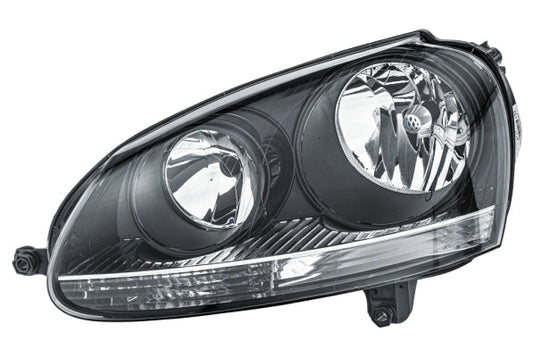 HELLA 1EG 247 007-611 Halogen/FF Headlight for VW Golf V (1K1) Black for right-hand traffic - left