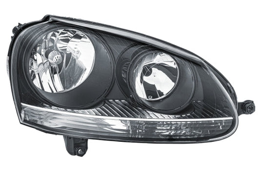 HELLA 1EG 247 007-621 Halogen Headlight for VW Golf V (1K1) Black for right-hand traffic- right