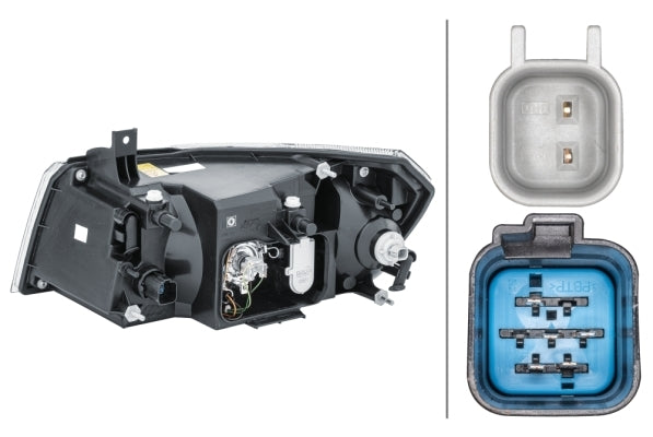 HELLA 1EG 354 024-121 Halogen Headlight for Ford Transit Chassis (FM_ _, FN_ _) Chrome for right-hand traffic- right