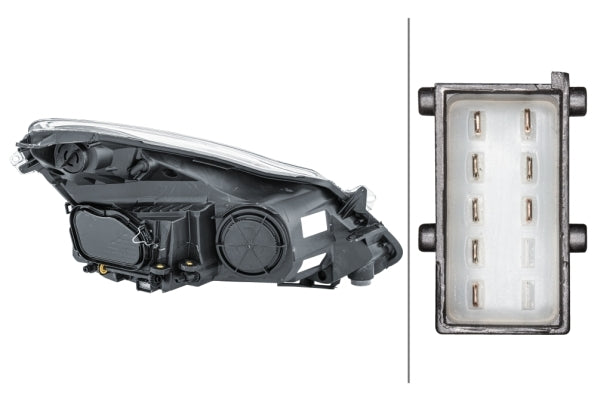 HELLA 1EG 354 534-011 Halogen Headlight for Opel Corsa D (S07) Chrome for right-hand traffic - left