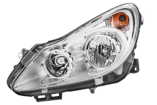 HELLA 1EG 354 534-011 Halogen Headlight for Opel Corsa D (S07) Chrome for right-hand traffic - left