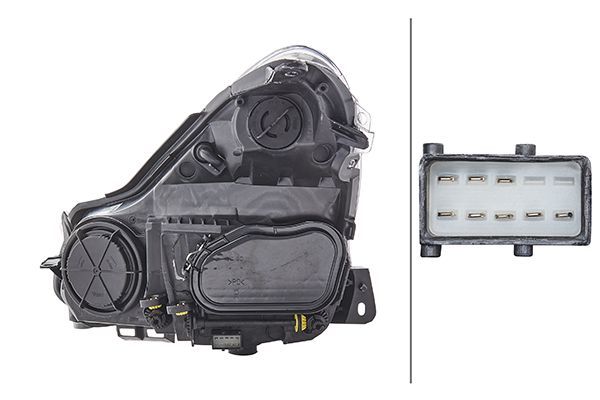 HELLA 1EG 354 534-021 Halogen Headlight for Opel Corsa D (S07) Chrome for right-hand traffic- right