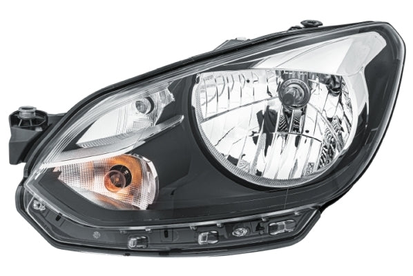 HELLA 1EJ 010 670-011 FF/Halogen Headlight for VW Up (121, 122, BL1, BL2) Black for right-hand traffic - left