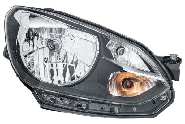 HELLA 1EJ 010 670-021 Halogen/FF Headlight for VW Up (121, 122, BL1, BL2) Black for right-hand traffic- right