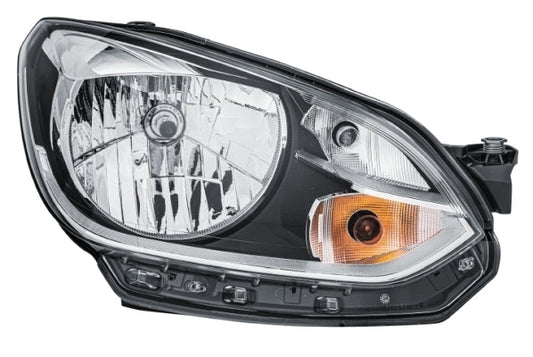 HELLA 1EJ 010 670-061 FF/Halogen Headlight for VW Up (121, 122, BL1, BL2) Chrome for right-hand traffic- right