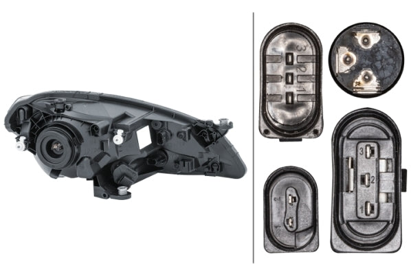 HELLA 1EJ 010 671-011 Halogen Headlight for Seat MII (KF1, KE1) Black for right-hand traffic - left