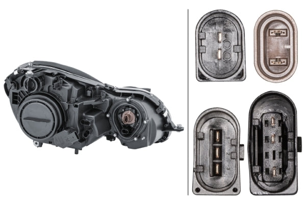 HELLA 1EL 008 369-071 Halogen Headlight for Mercedes-Benz E-Class (W211) for right-hand traffic - left