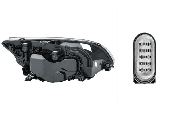 HELLA 1EL 010 201-011 Halogen Headlight for Ford Focus II (DA_, HCP, DP) Chrome for right-hand traffic - left