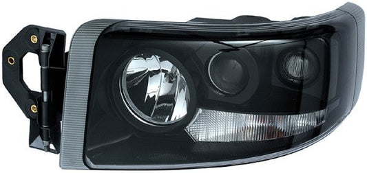 HELLA 1EL 011 899-351 DE/Halogen Headlight for Renault Trucks Premium II Distr./Lander Black for right-hand traffic - left