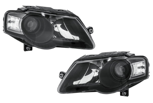 HELLA 1EL 247 014-831 DE/Halogen Headlight Set 12V Optical Impression: Black Crystal clear - left /right Kit