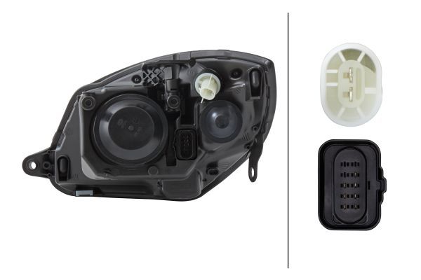HELLA 1EL 247 025-261 Dual Headlight/FF/Halogen Headlight for Skoda Fabia II (542) for right-hand traffic- right