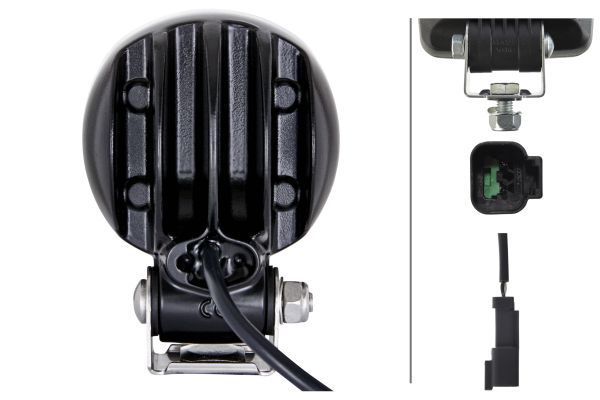 HELLA 1F0 996 376-181 LED-Spotlight Modul 70 Gen. III 12/24V round Clear diffusing lens Crystal clear - left /right